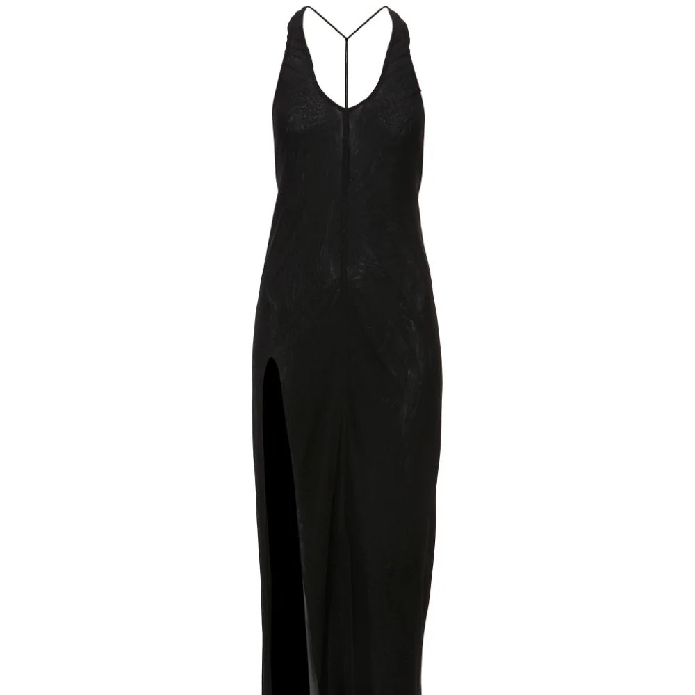 JW Anderson halterneck slit dress in black